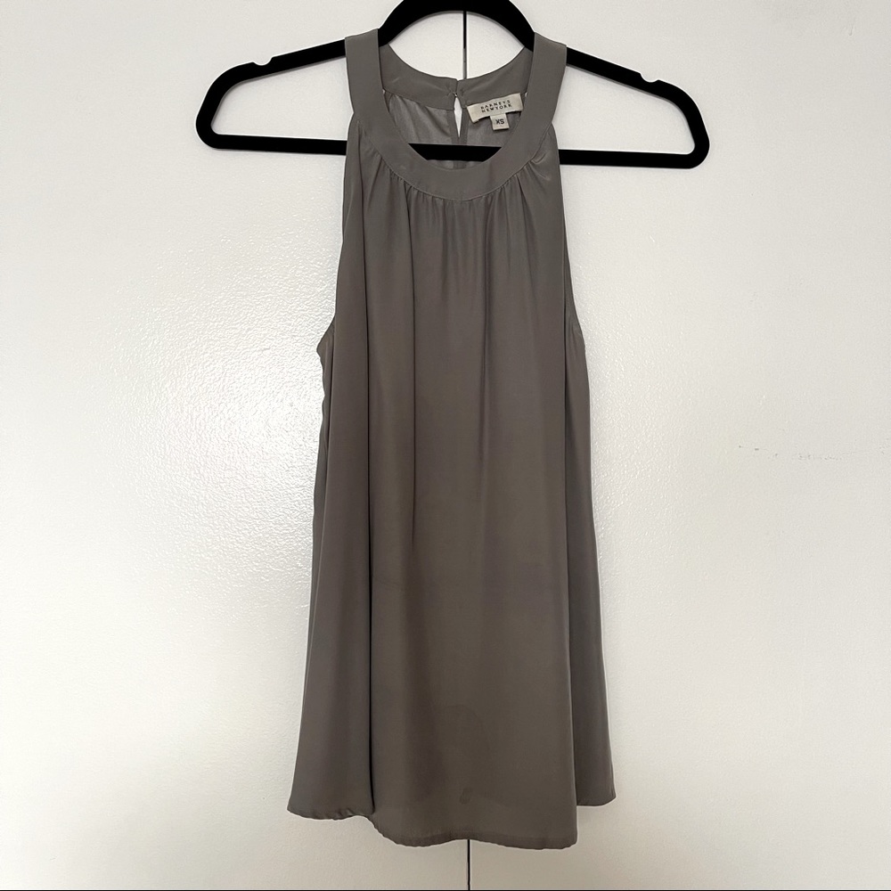 Barneys New York Gray Silk Top